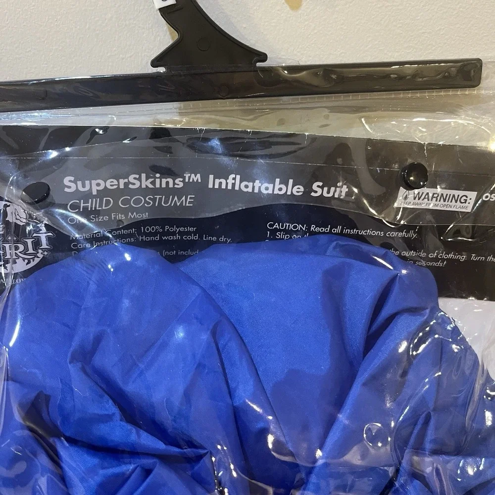 Spirit Halloween Blue Inflatable Super Skins Costume Child One Size Tested READ
